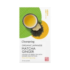 Clearspring Økologisk Grøn Te med Ingefær og Matcha 20 breve
