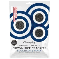 Clearspring Sort Sesam Rice Crackers 40g Økologisk