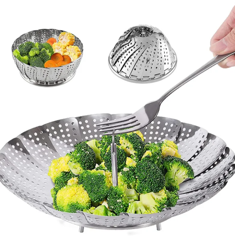 Dampkurv Rustfrit Stål Foldbar 25cm
