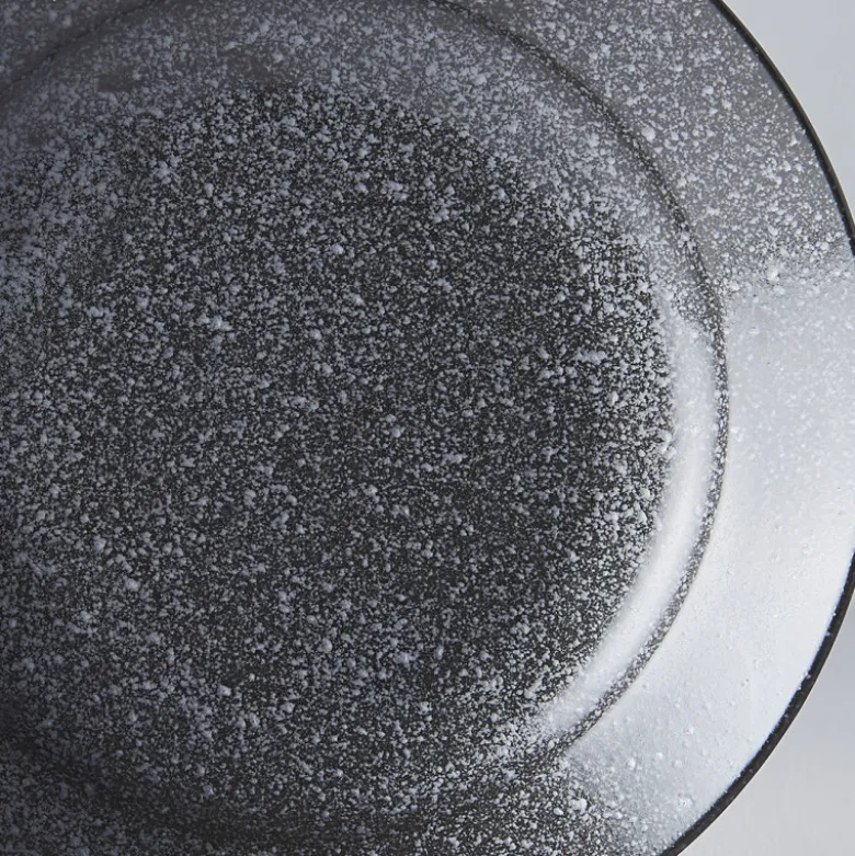 Japansk Keramik Frokost Tallerken 17cm Mat Sort