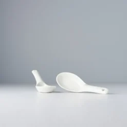 Japansk Keramik Suppeske 15cm Hvid