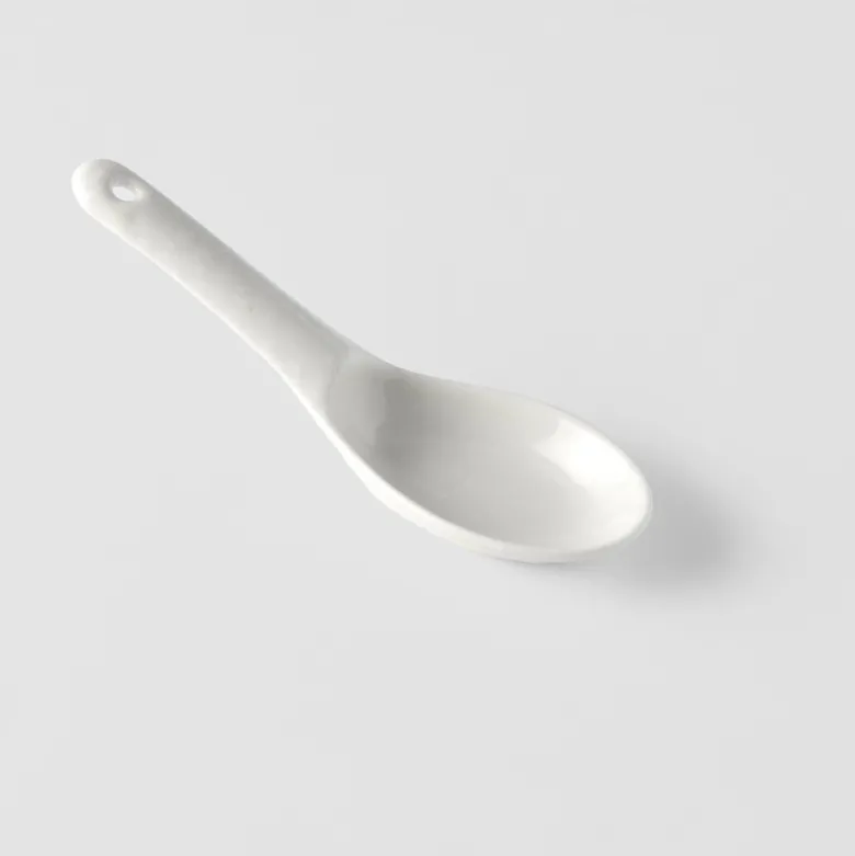 Japansk Keramik Suppeske 15cm Hvid