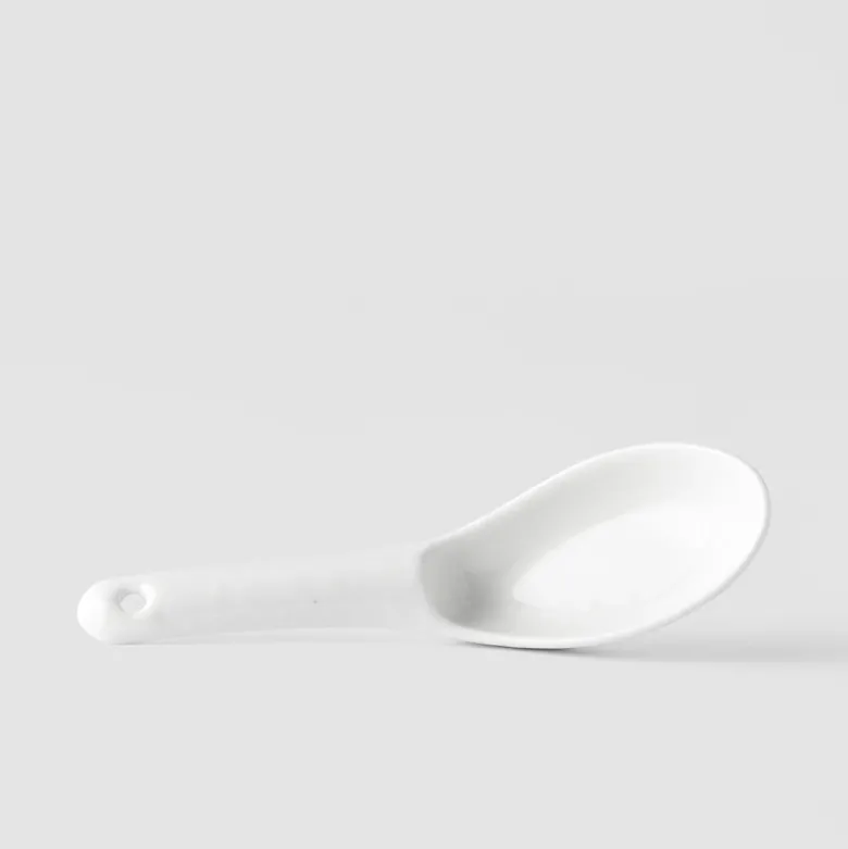 Japansk Keramik Suppeske 15cm Hvid