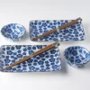 Japansk Keramik Sushi Sæt med Spisepinde Ume