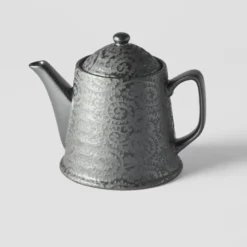 Japansk Keramik Tekande 400ml Black Scroll