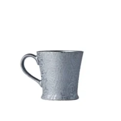 Japansk Keramik Te Kop 250ml Black Scroll m/Håndtag