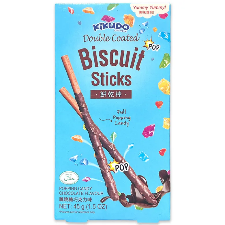 Kikudo Biscuit Sticks Choco Popping Candy 45g