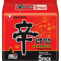 Nongshim Shin Ramyun Hot & Spicy Instant Nudler 5-pak