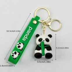 Panda Nøglering Banner Grøn/Sort 5cm