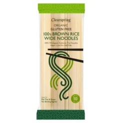 STOP MADSPILD (BEDST FØR 23/01/26) - Clearspring 100% Brune Ris Brede Nudler Økologisk 200g