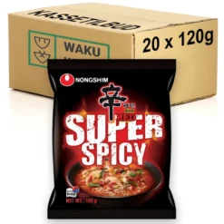 STOP MADSPILD (BEDST FØR 19/02/26) - KASSETILBUD (20 stk.) - Nongshim Shin Red SUPER SPICY Instant Nudler