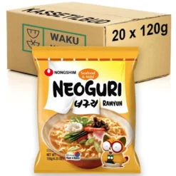 STOP MADSPILD (BEDST FØR 25/03/26) - KASSETILBUD (20 stk.) - Nongshim Neoguri Mild Seafood Ramyun Instant Nudler