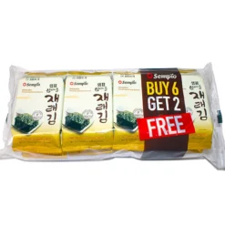 STOP MADSPILD (BEDST FØR 19/01-26) 8-Pack - Betal for 6 - Sempio Jaerae Gim - Ristet Nori Tang Snack