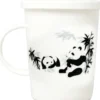 Te Kop Med Filter og Låg - Panda Motiv